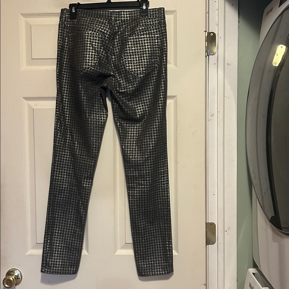 Armani Exchange Metallic Coated Skinny Jeans Size 29 Black Gold - Picture 6 of 9